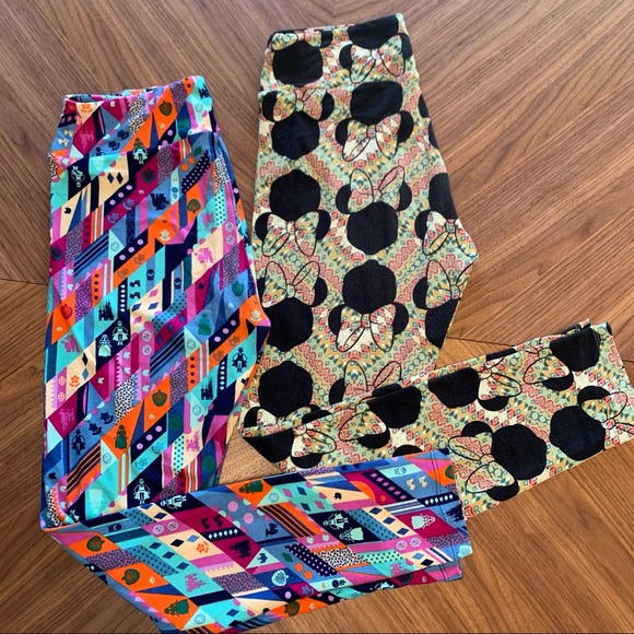 LuLaRoe Pants - Lularoe Disney one size OS leggings bundle Minnie Mouse Snow White